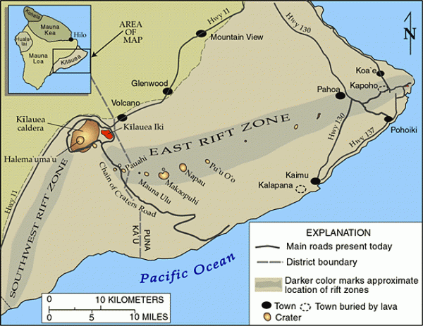 kilauea volcano map. The Kilauea Volcano Eruption