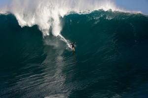 Laird Hamilton surfing "Jaws" on Maui