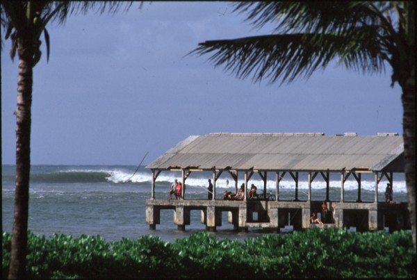 Hanalei Pier with Surfers in the Background