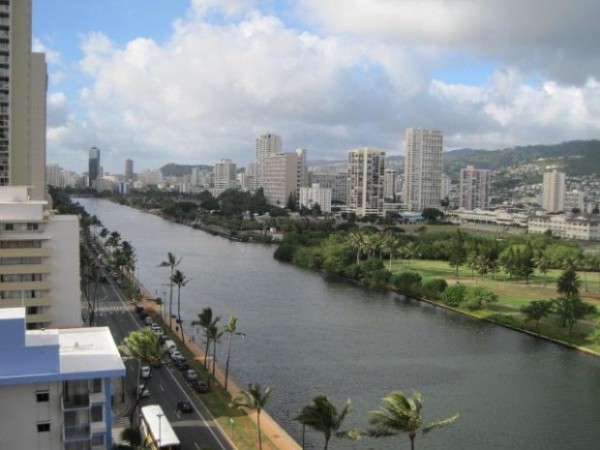 View from 444 Nahua Condo in Waikiki