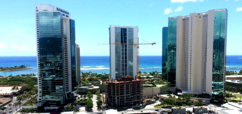 Hawaiki, Nauru tower,Koolani and new Waihonua under construction