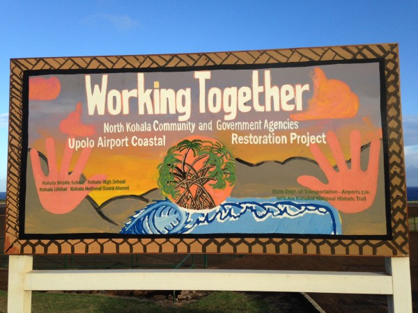 Working Together Sign at Upolu Airport