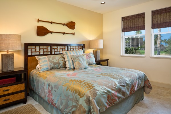 Master Bedroom with Ocean View and Hawaiian Furnishings