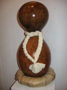 Ipu heke or double gourd ipu used by Hawaiian chanters and drummers